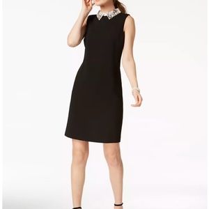 NWT Ivanka Trump Embellished-Collar Sheath Dress